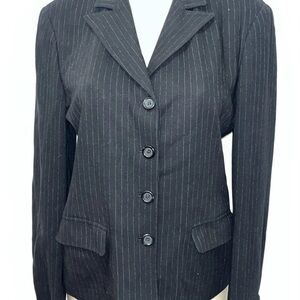Max & Co classics pin striped suit blazer lined wool blend 12 Business Career